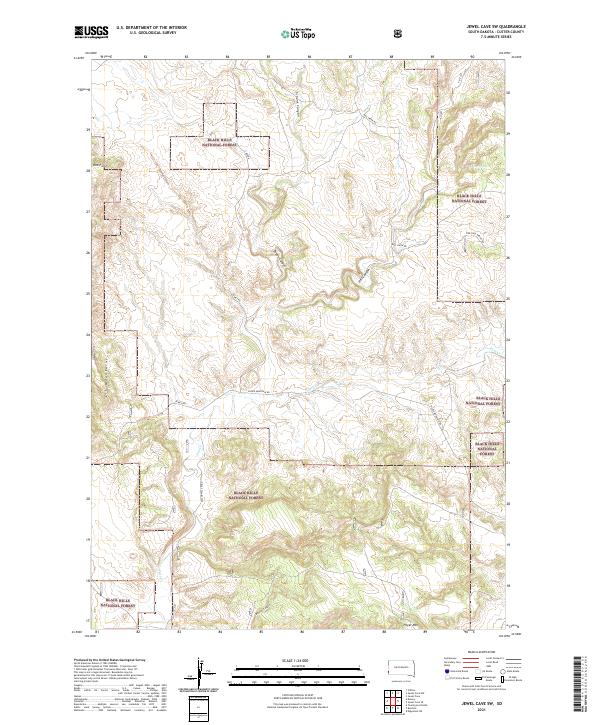 USGS Topographic Map – Jewel Cave SW