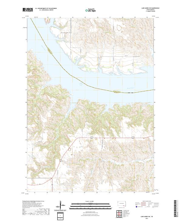 USGS Topographic Map – Lake Andes SW