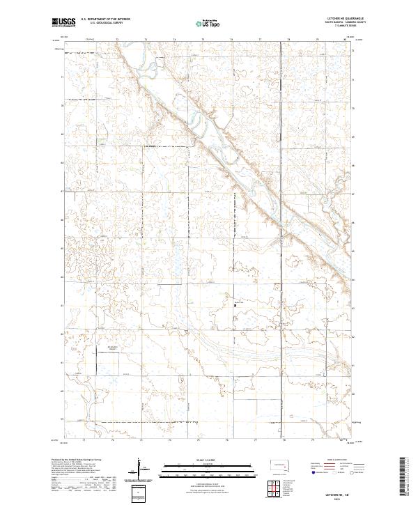 USGS Topographic Map – Letcher NE