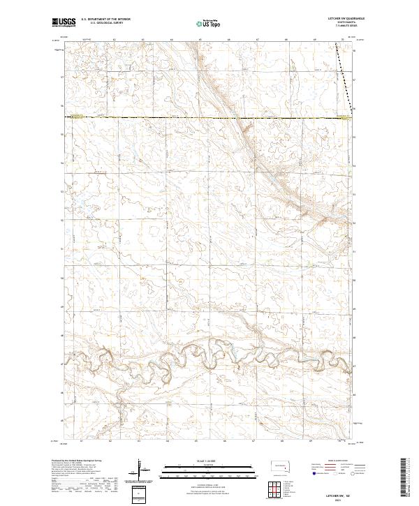 USGS Topographic Map – Letcher SW