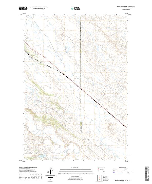 USGS Topographic Map – Middle Creek Butte