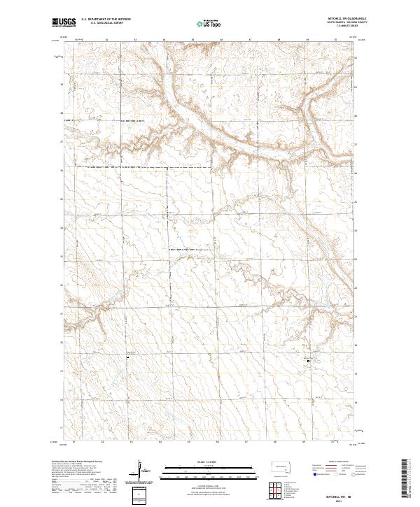 USGS Topographic Map – Mitchell SW