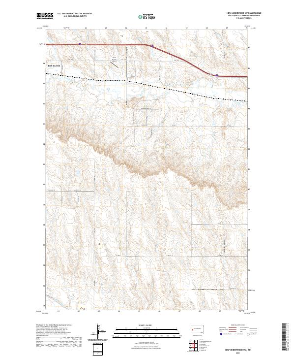 USGS Topographic Map – New Underwood SW