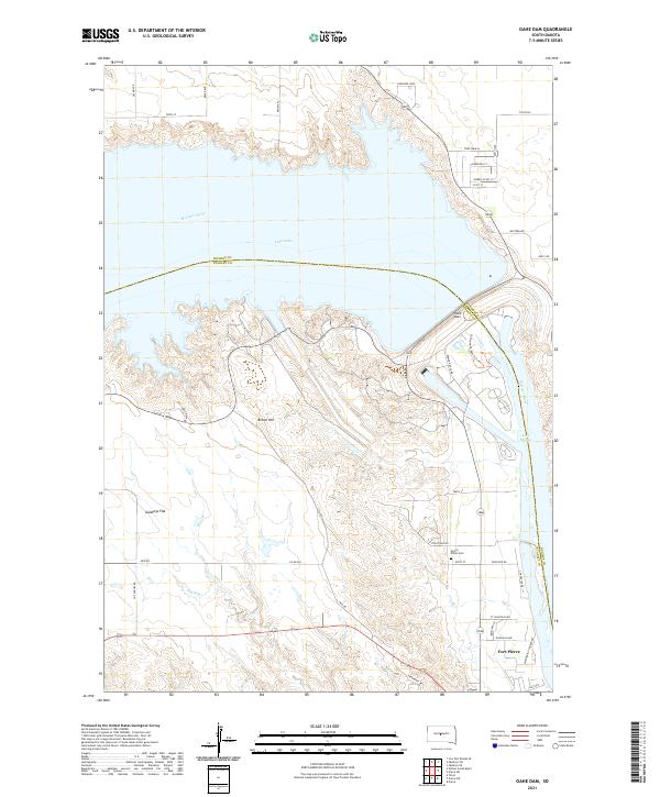 USGS Topographic Map – Oahe Dam