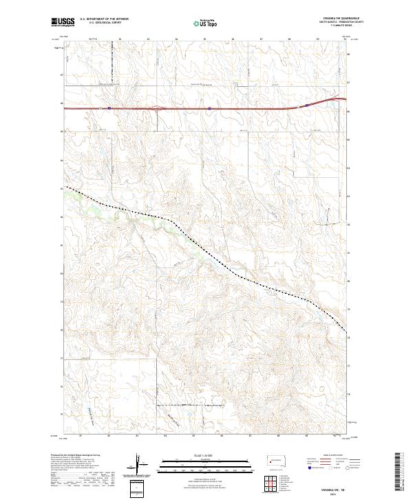 2021 Map of Owanka SW, 2021 Print