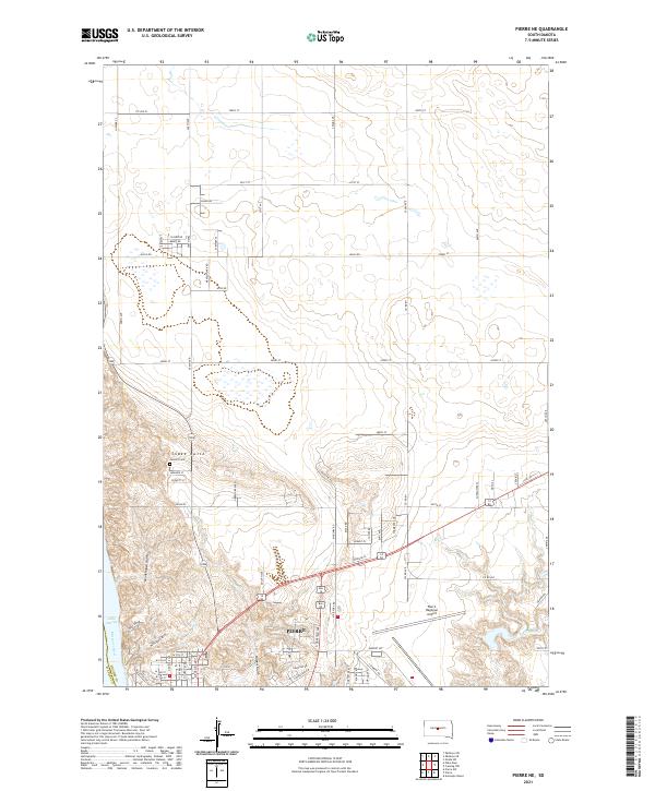 USGS Topographic Map – Pierre NE