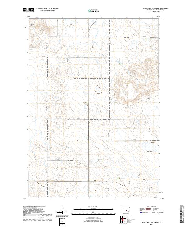 USGS Topographic Map – Rattlesnake Butte West