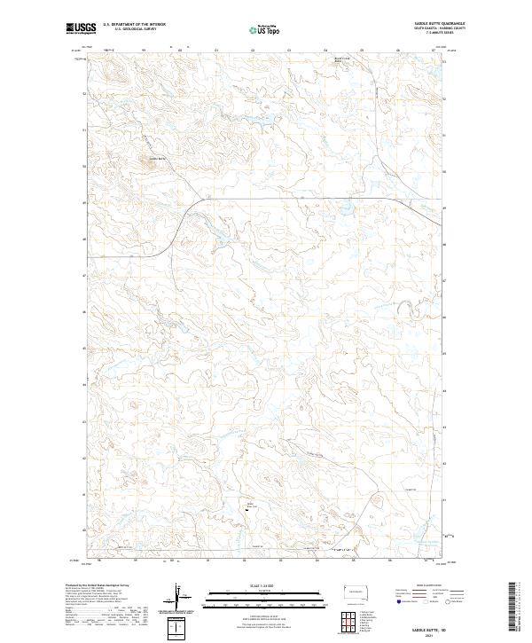 USGS Topographic Map – Saddle Butte