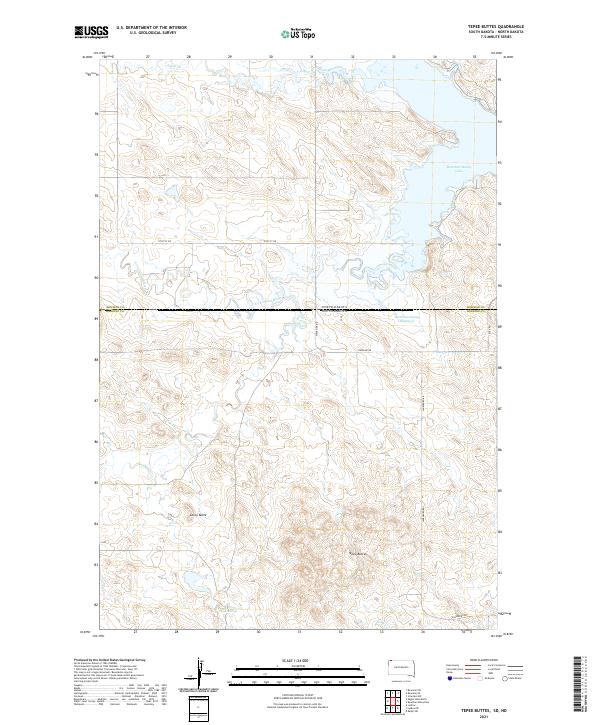 2021 Map of Tepee Buttes, 2021 Print