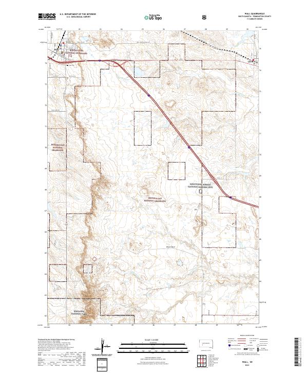 USGS Topographic Map – Wall