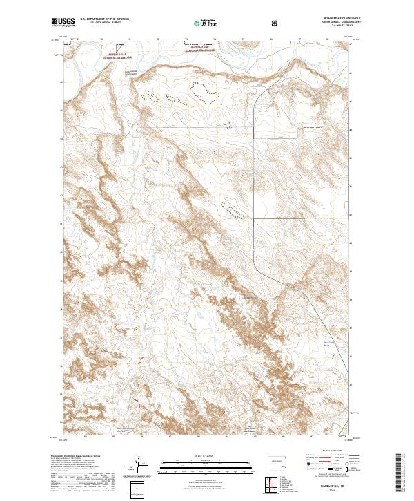 USGS Topographic Map – Wanblee NE