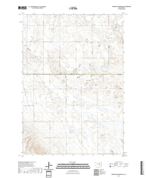 USGS Topographic Map – Wessington Springs NE