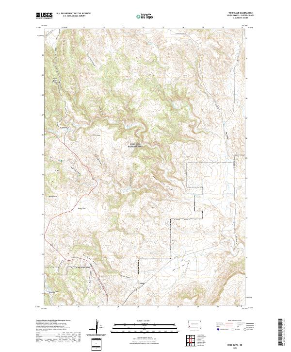 USGS Topographic Map – Wind Cave