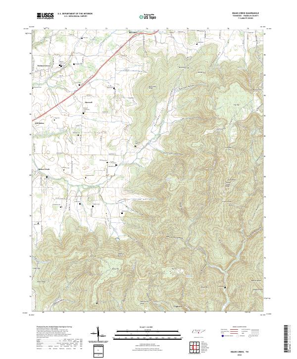 USGS Topographic Map – Beans Creek