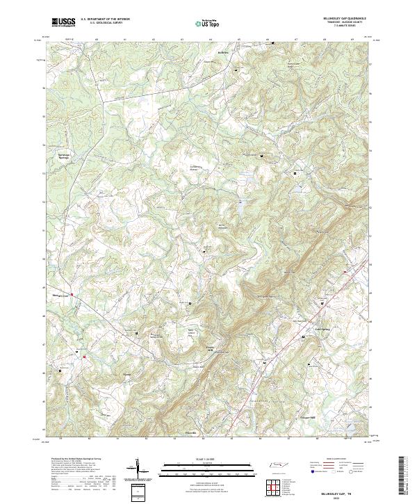 USGS Topographic Map – Billingsley Gap