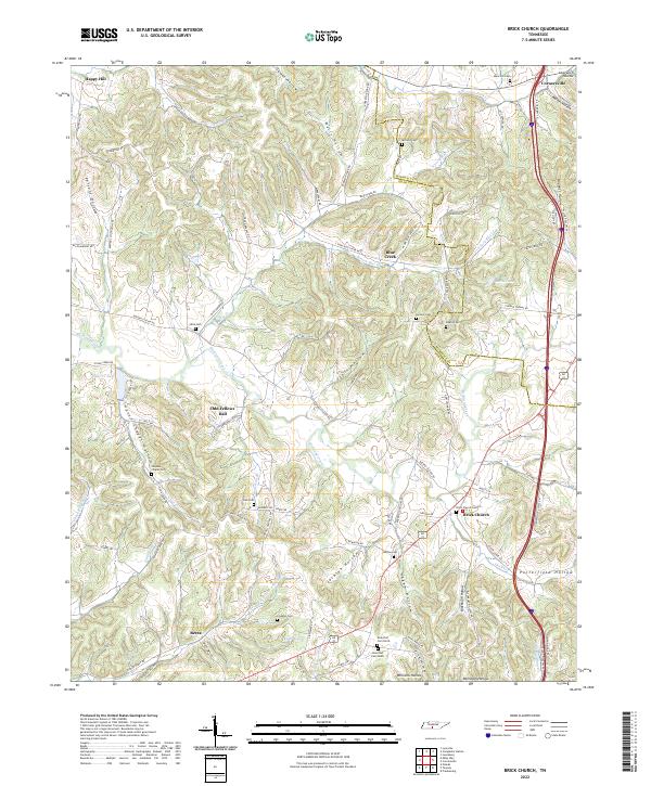 USGS Topographic Map – Brick Church