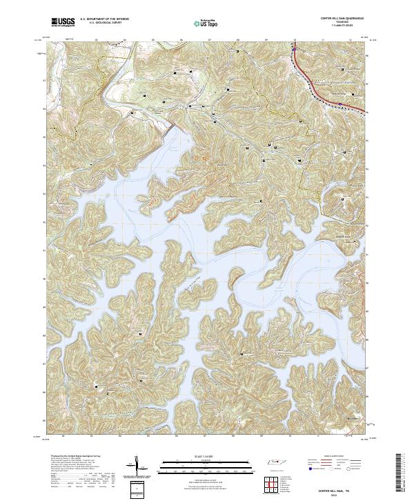 USGS Topographic Map – Center Hill Dam