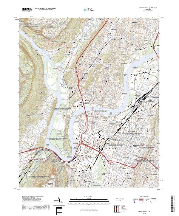 USGS Topographic Map – Chattanooga