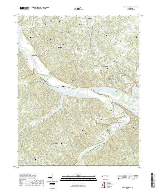 USGS Topographic Map – Cheatham Dam