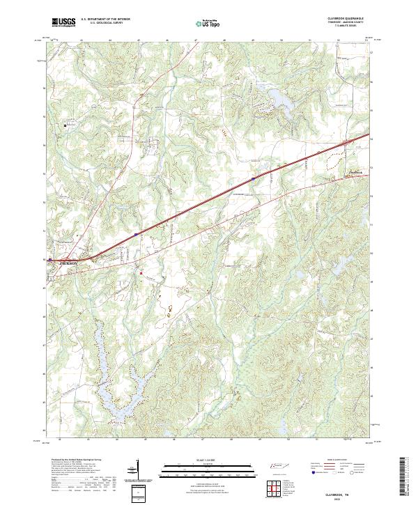 USGS Topographic Map – Claybrook