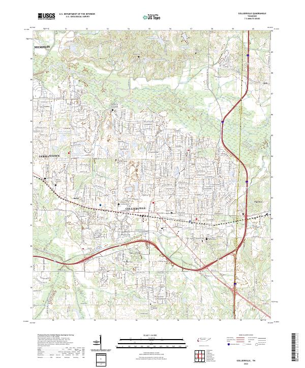 USGS Topographic Map – Collierville