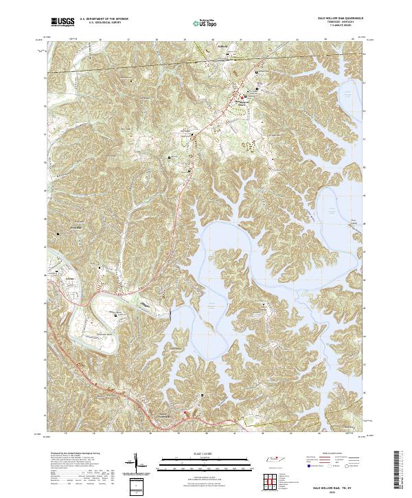 USGS Topographic Map – Dale Hollow Dam