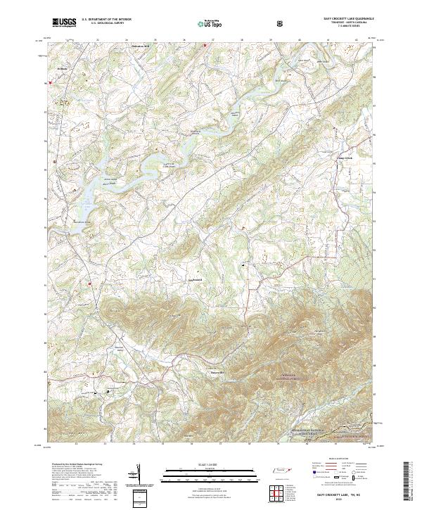 USGS Topographic Map – Davy Crockett Lake