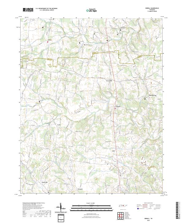 USGS Topographic Map – Dibrell