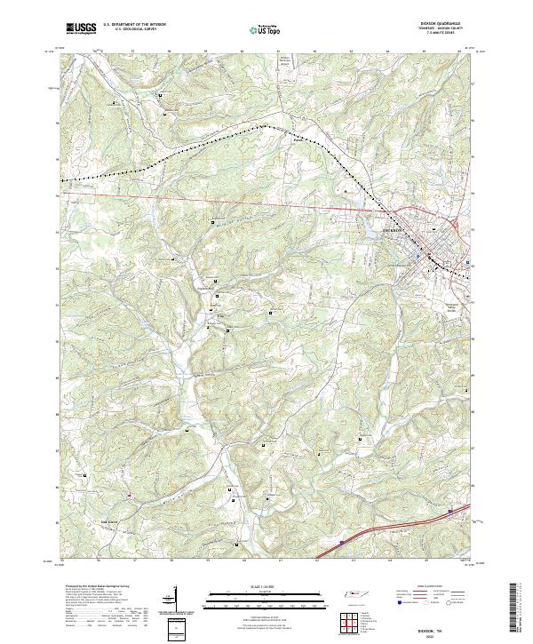 USGS Topographic Map – Dickson