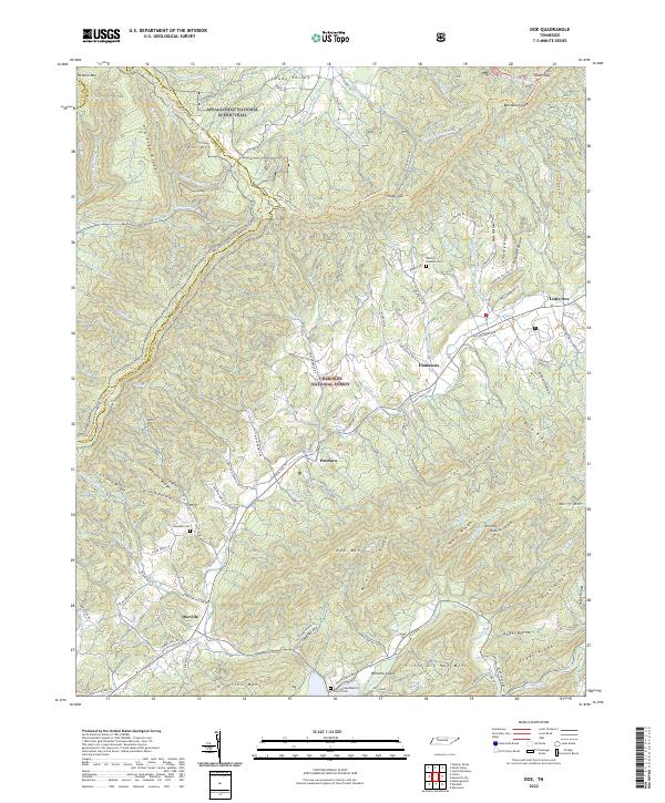 USGS Topographic Map – Doe