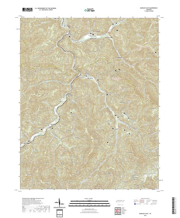 USGS Topographic Map – Duncan Flats
