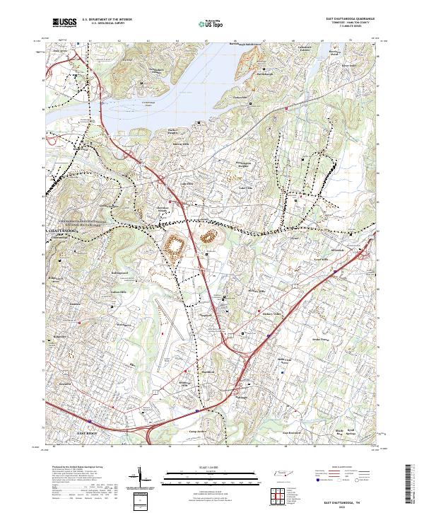 USGS Topographic Map – East Chattanooga