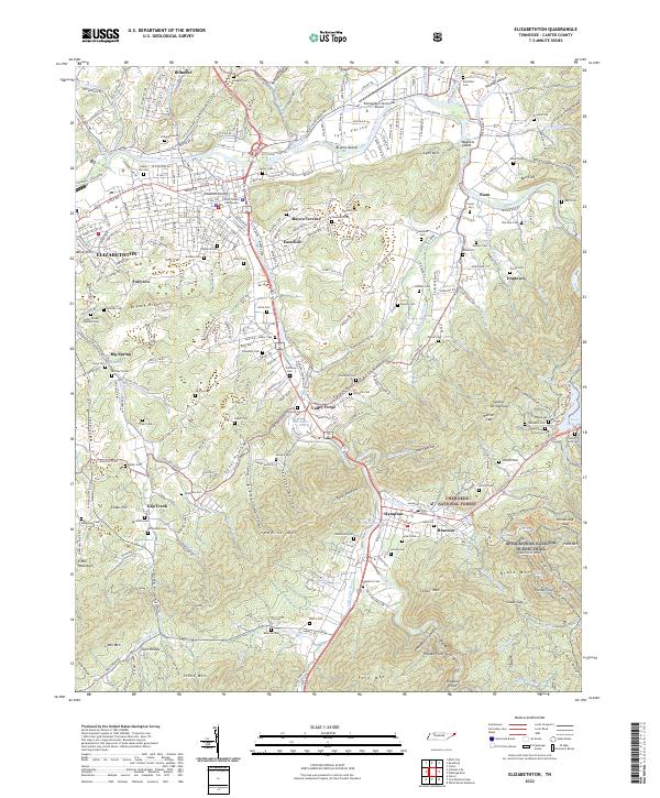 USGS Topographic Map – Elizabethton