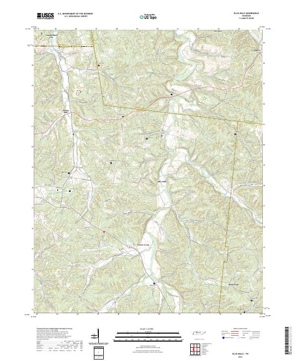 USGS Topographic Map – Ellis Mills