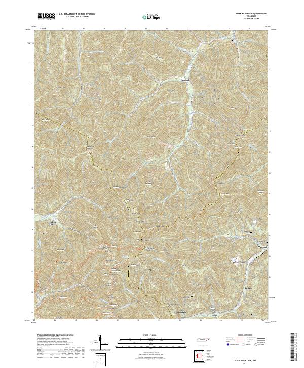 USGS Topographic Map – Fork Mountain