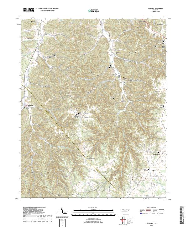 USGS Topographic Map – Gassaway