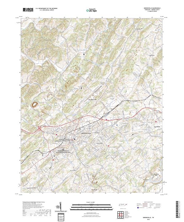 USGS Topographic Map – Greeneville