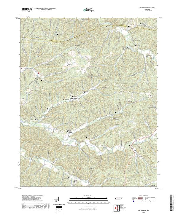 USGS Topographic Map – Halls Creek