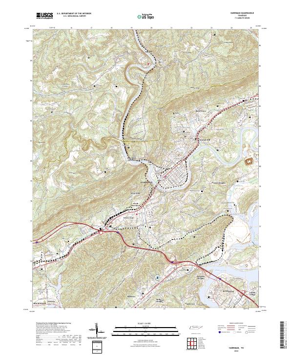 USGS Topographic Map – Harriman