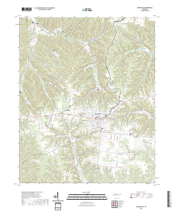 USGS Topographic Map – Hohenwald