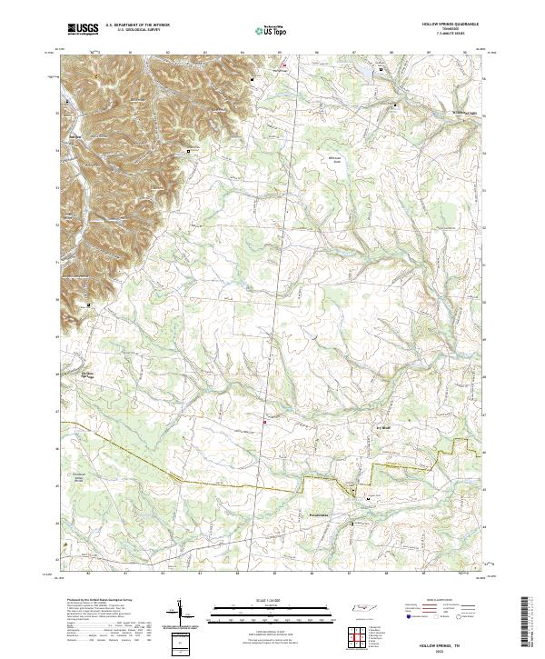 USGS Topographic Map – Hollow Springs