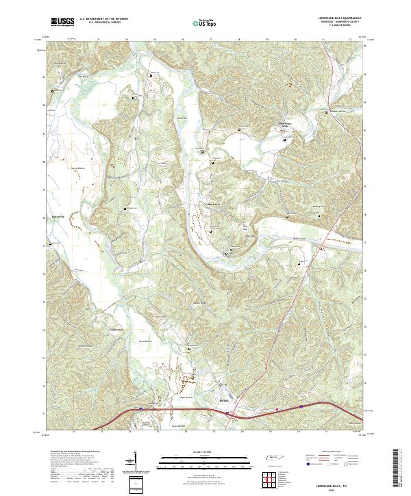 USGS Topographic Map – Hurricane Mills