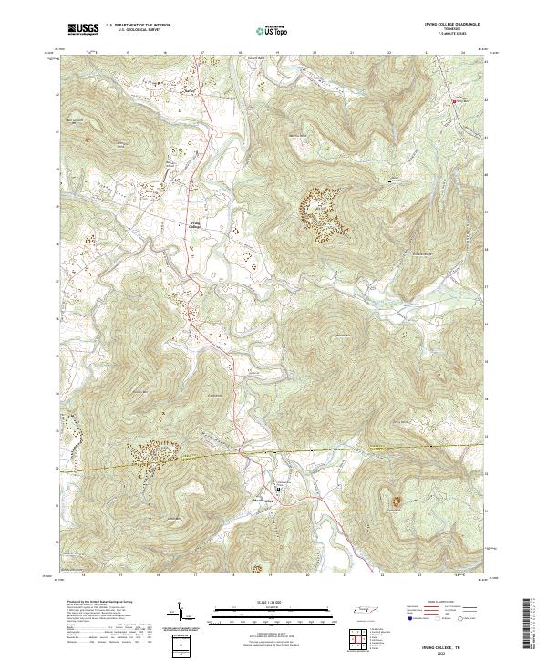 USGS Topographic Map – Irving College