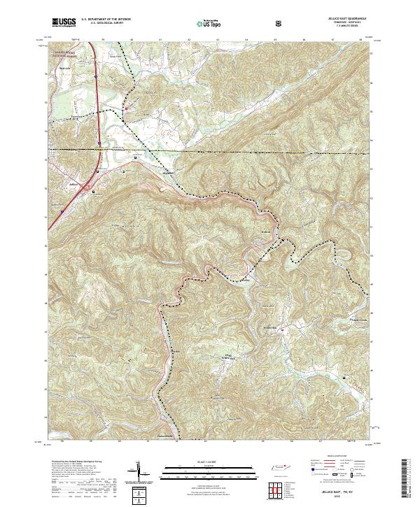 USGS Topographic Map – Jellico East