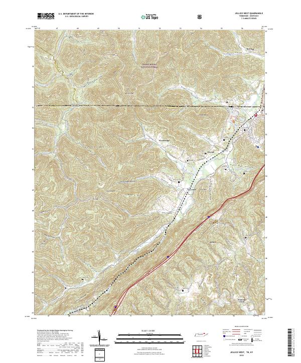 USGS Topographic Map – Jellico West