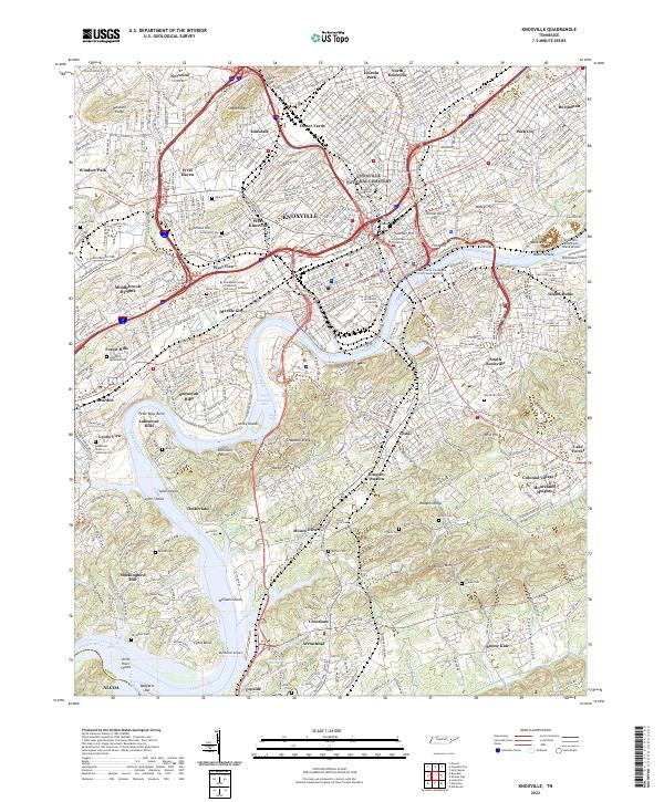 USGS Topographic Map – Knoxville