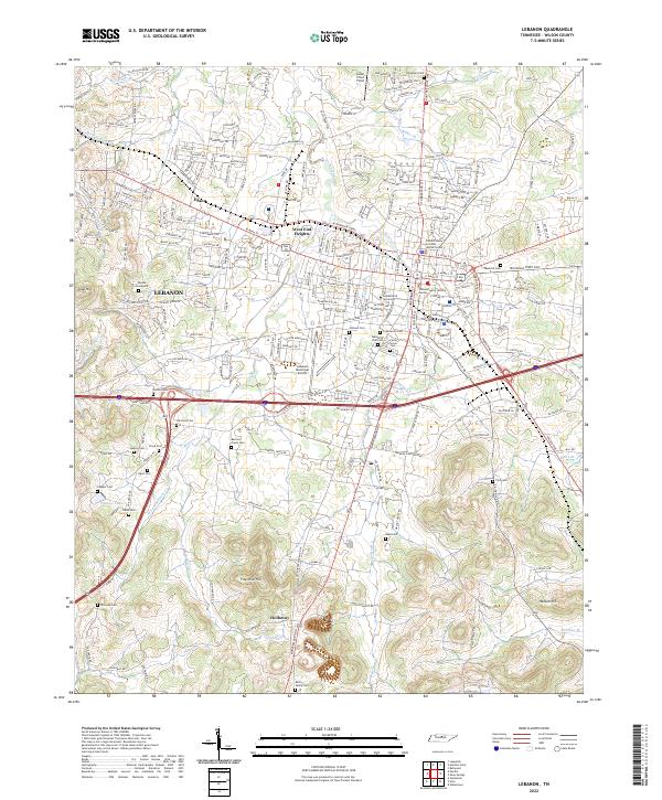 USGS Topographic Map – Lebanon