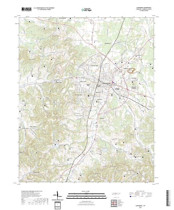 USGS Topographic Map – Lewisburg