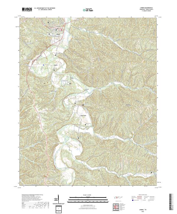 USGS Topographic Map – Linden