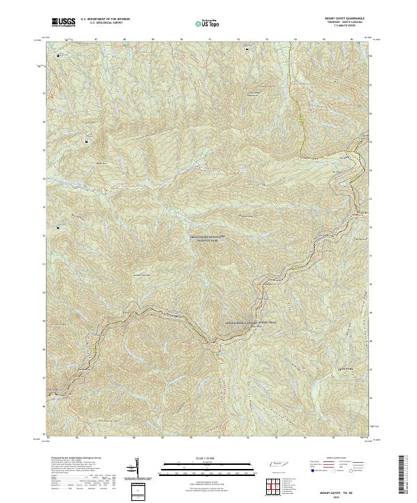 USGS Topographic Map – Mount Guyot